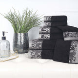 Cotton Floral Jacquard Towel Set 8-Piece - Wisteria