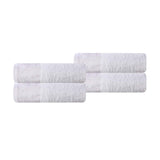 Wisteria Cotton Floral Jacquard Border Hand Towels, Set of 4