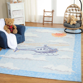 World Traveler Helicopter Kids Rug Indoor Large Area Rugs