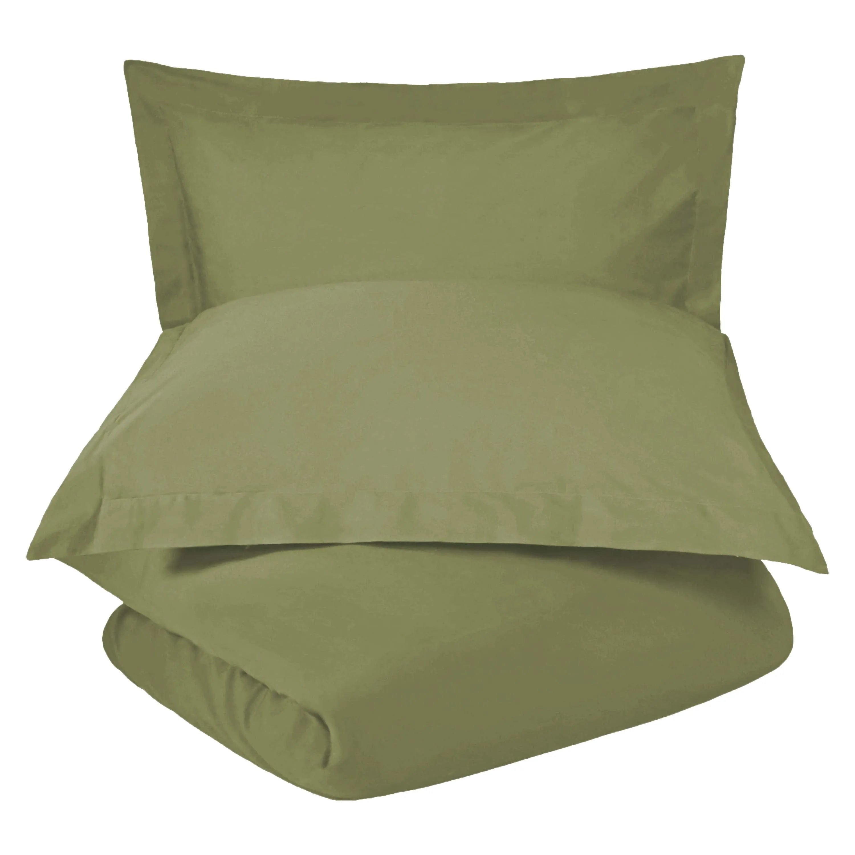 Wrinkle Resistant Cotton Blend Solid Duvet Cover Set
