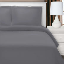 Wrinkle Resistant Cotton Blend Solid Duvet Cover Set
