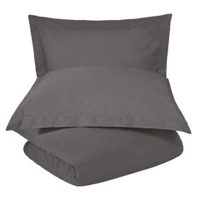 Wrinkle Resistant Cotton Blend Solid Duvet Cover Set