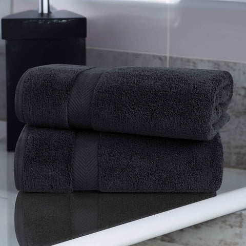 2 Piece Bath Sheet Set Zero Twist Cotton Soft Absorbent
