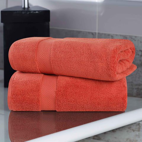 2 Piece Bath Sheet Set Zero Twist Cotton Soft Absorbent