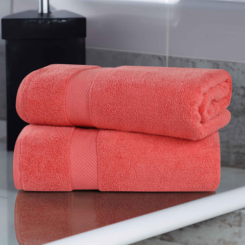 2 Piece Bath Sheet Set Zero Twist Cotton Soft Absorbent