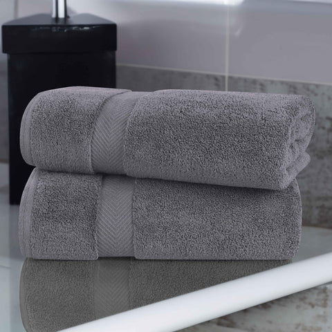 2 Piece Bath Sheet Set Zero Twist Cotton Soft Absorbent