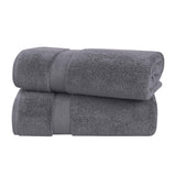 Zero-Twist Cotton Solid Soft Absorbent 2 Piece Bath Sheet Set