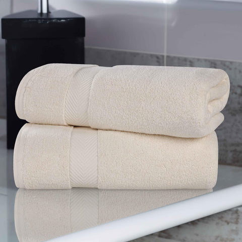 2 Piece Bath Sheet Set Zero Twist Cotton Soft Absorbent