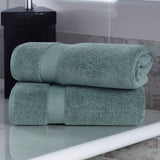 Zero-Twist Cotton Solid Soft Absorbent 2 Piece Bath Sheet Set