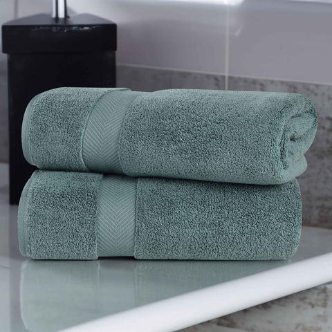 2 Piece Bath Sheet Set Zero Twist Cotton Soft Absorbent
