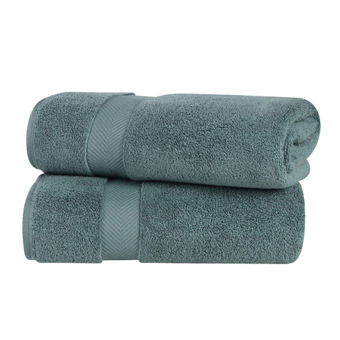 2 Piece Bath Sheet Set Zero Twist Cotton Soft Absorbent