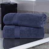 Zero-Twist Cotton Solid Soft Absorbent 2 Piece Bath Sheet Set