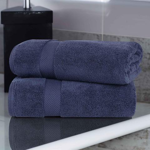 2 Piece Bath Sheet Set Zero Twist Cotton Soft Absorbent