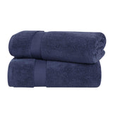 Zero-Twist Cotton Solid Soft Absorbent 2 Piece Bath Sheet Set