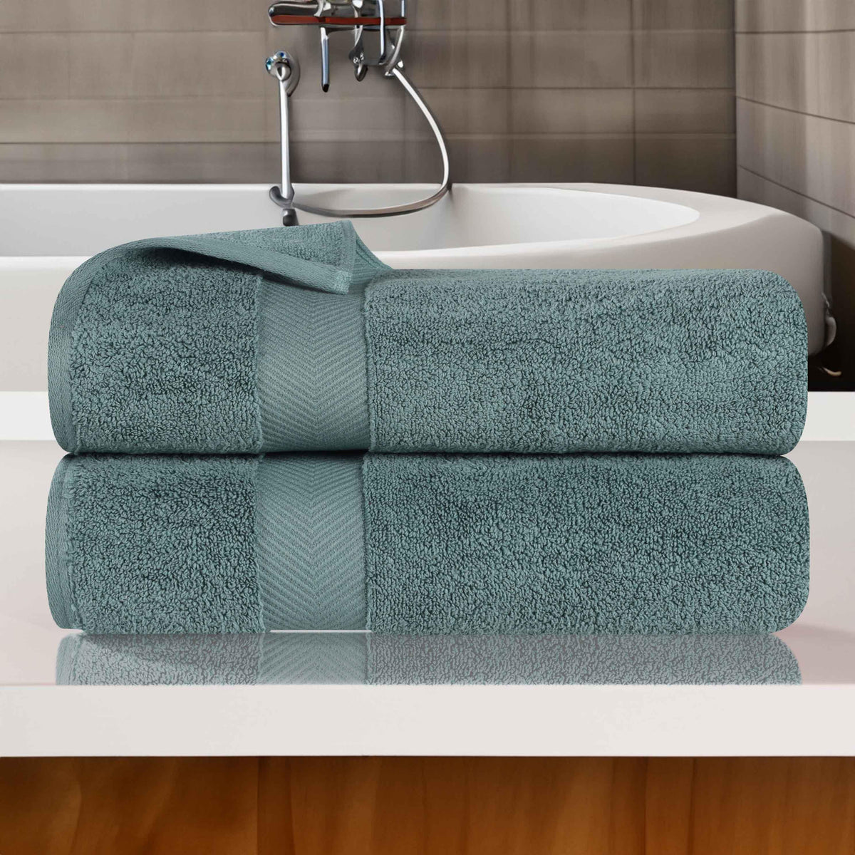 Zero Twist Cotton Ultra-Soft Absorbent 2 Piece Bath Towel Set