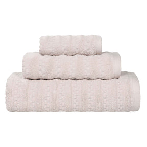 Zuma Zero Twist Cotton Medium Weight Waffle Stripes 3 Piece Towel Set