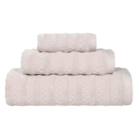 Zuma Zero Twist Cotton Medium Weight Waffle Stripes 3 Piece Towel Set