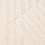 Zuma Zero Twist Cotton Medium Weight Waffle Stripes 6 Piece Towel Set