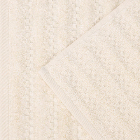 Zuma Zero Twist Cotton Medium Weight Waffle Stripes 6 Piece Towel Set