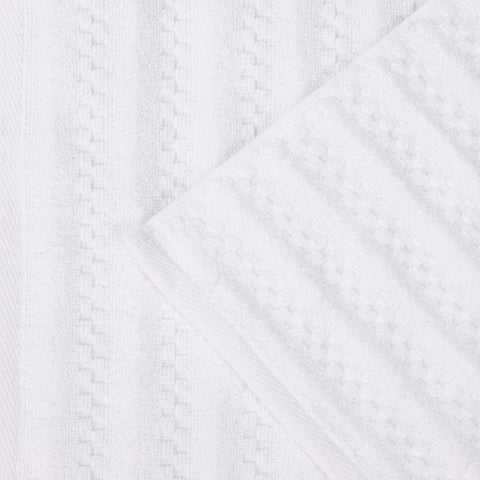 Zuma Zero Twist Cotton Medium Weight Waffle Stripes 6 Piece Towel Set