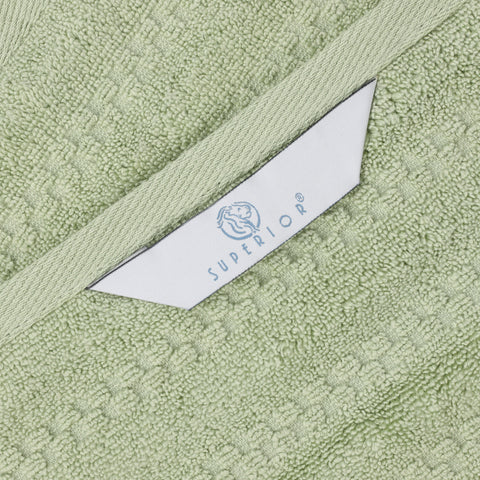Zuma Zero Twist Cotton Medium Weight Waffle Stripes 6 Piece Towel Set