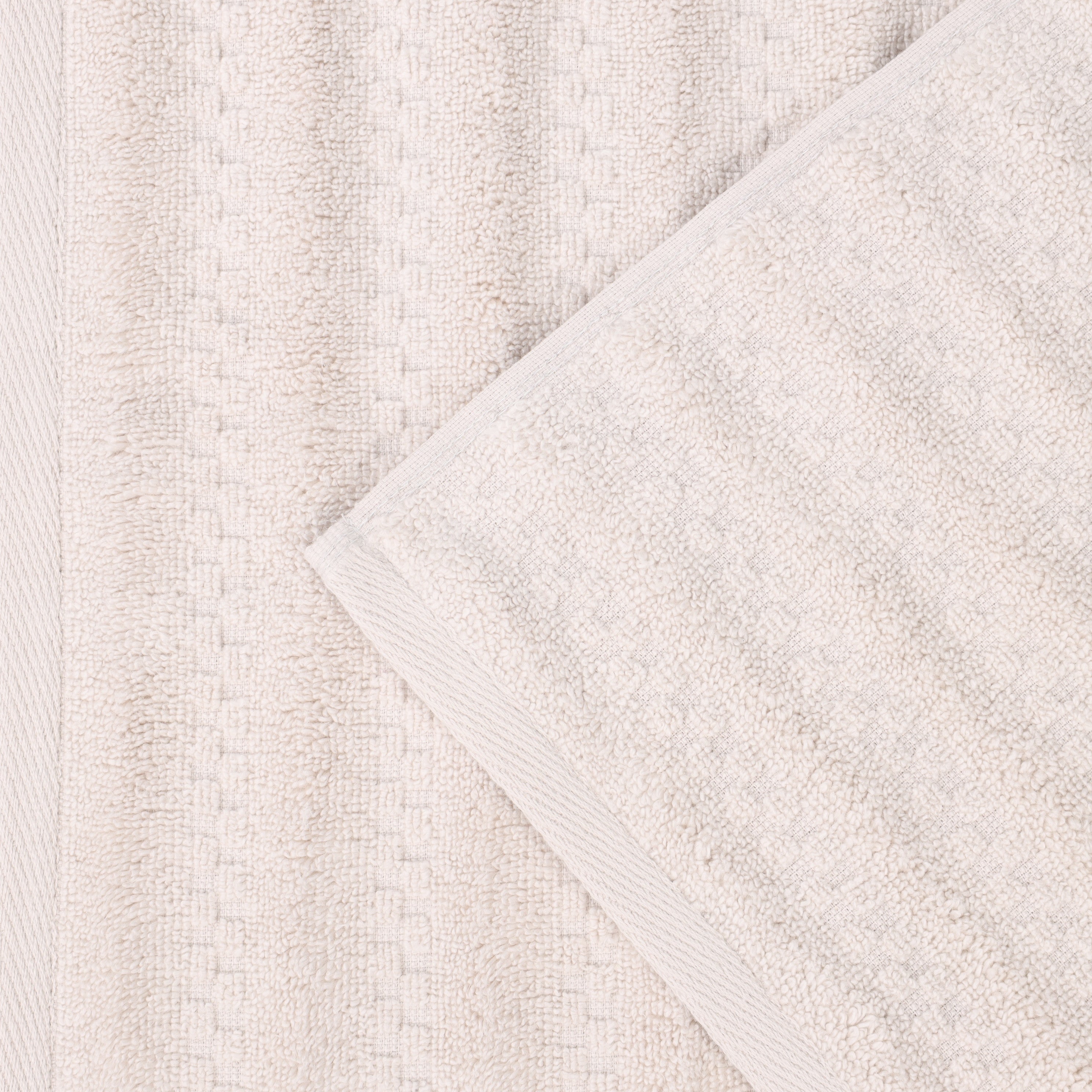 Zuma Zero Twist Cotton Medium Weight Waffle Stripes 8 Piece Towel Set