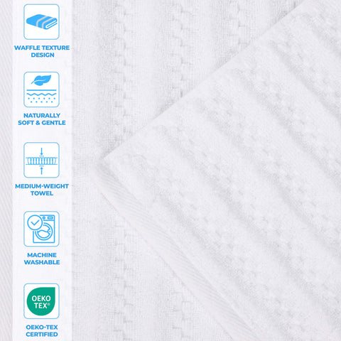 Zuma Zero Twist Cotton Medium Weight Waffle Stripes 9 Piece Towel Set