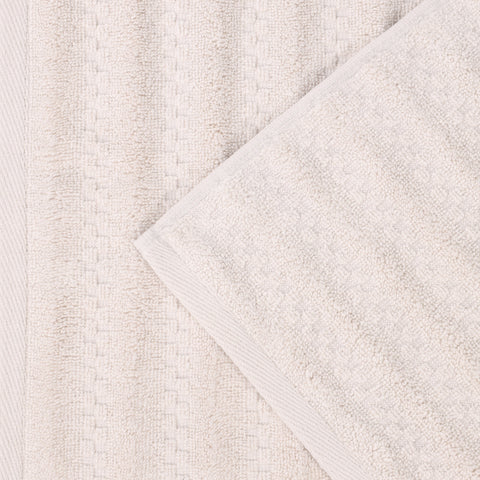 Zuma Zero Twist Cotton Medium Weight Waffle Stripes 9 Piece Towel Set