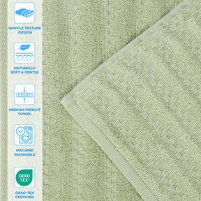 Zuma Zero Twist Cotton Waffle Textured Stripes Bath Sheets, Set of 2