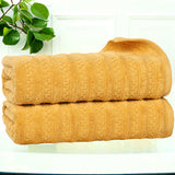 Zero Twist Cotton Waffle Textured Bath Towel Set of 2