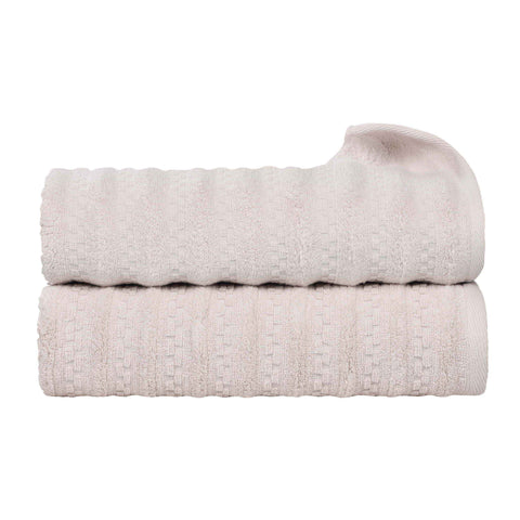 Zero Twist Cotton Waffle Textured Bath Towel Set of 2