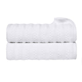 Zero Twist Cotton Waffle Textured Bath Towel Set of 2