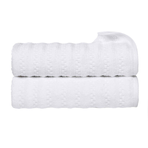 Zero Twist Cotton Waffle Textured Bath Towel Set of 2