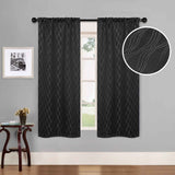 Zuri Textured Waves Room Darkening Blackout Curtains, Set of 2