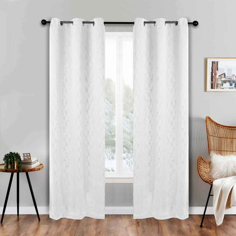 Blackout Window Curtains Zuri Textured Waves Room Darkening Set of 2