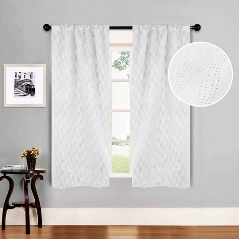 Blackout Window Curtains Zuri Textured Waves Room Darkening Set of 2