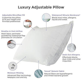 Protect-A-Bed Adjustable Fill Luxury Waterproof Tencel® Lyocell Pillow - beddingbag.com