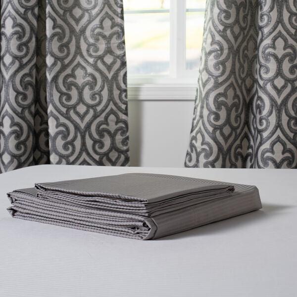 Surefit 100% Cotton Gray Sateen Stripe Sheet Set - beddingbag.com