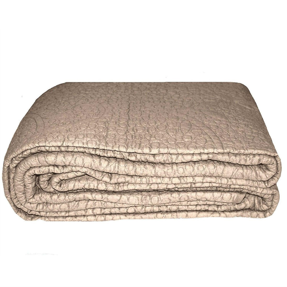 California King 3-Piece Quilted Bedspread 100% Cotton in Taupe - beddingbag.com