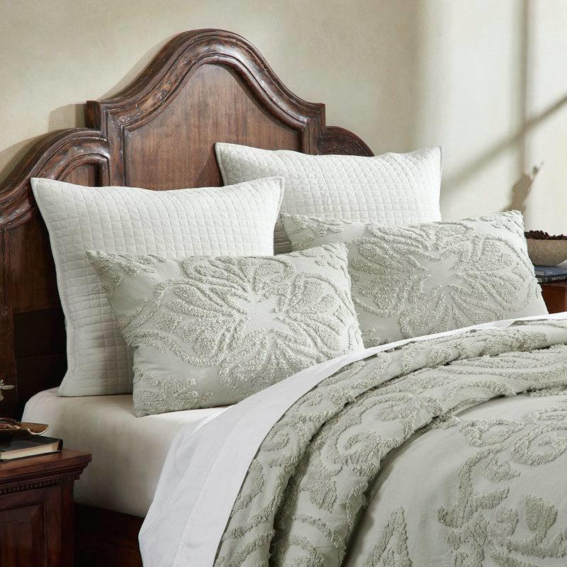 King Size 100-Percent Cotton Chenille 3-Piece Coverlet Bedspread Set in Sage