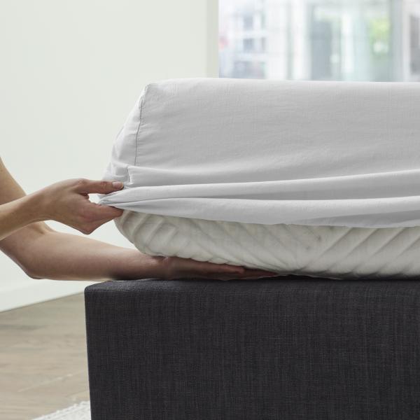 Malouf Linen-Weave Cotton Sheet Set - WHITE - beddingbag.com