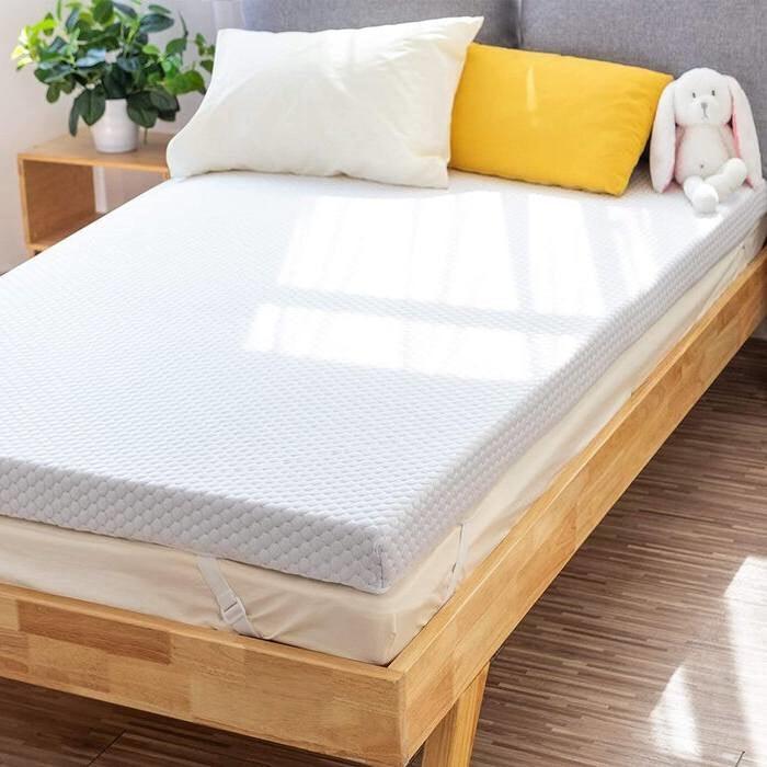Full size 3-inch Memory Foam Mattress Topper with Removeable Baffle Box Cover