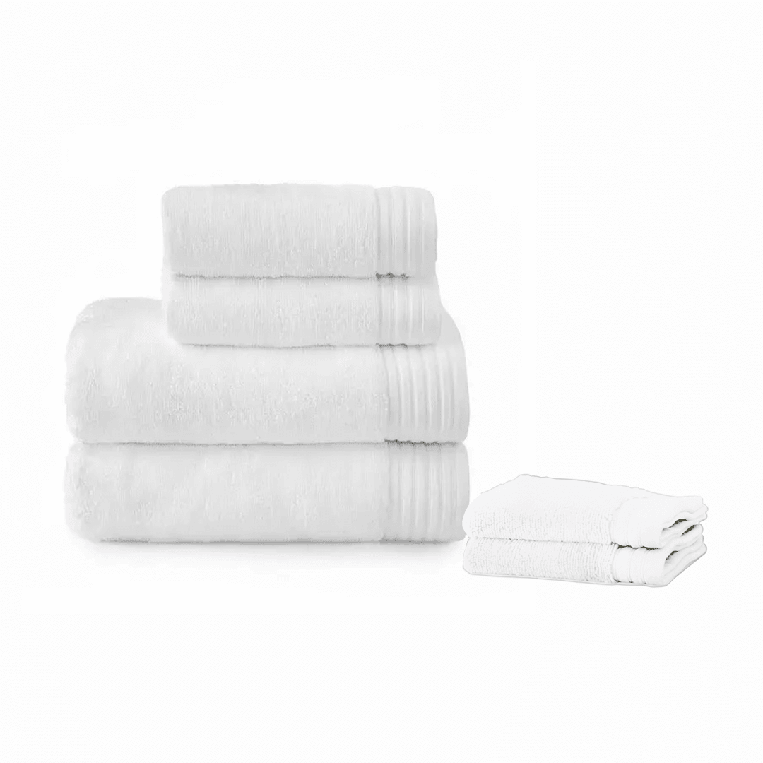 Egyptian Cotton Bath Towel Set of 6 - White - beddingbag.com