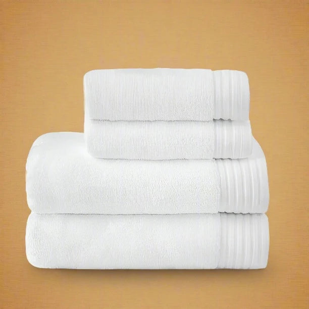 Egyptian Cotton Hand/Wash Towel Set of 4 - White - beddingbag.com
