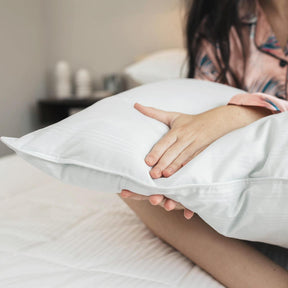 Down Extra Thin, Flat & Soft Pillow for Stomach Sleepers (Hypoallergenic) - beddingbag.com
