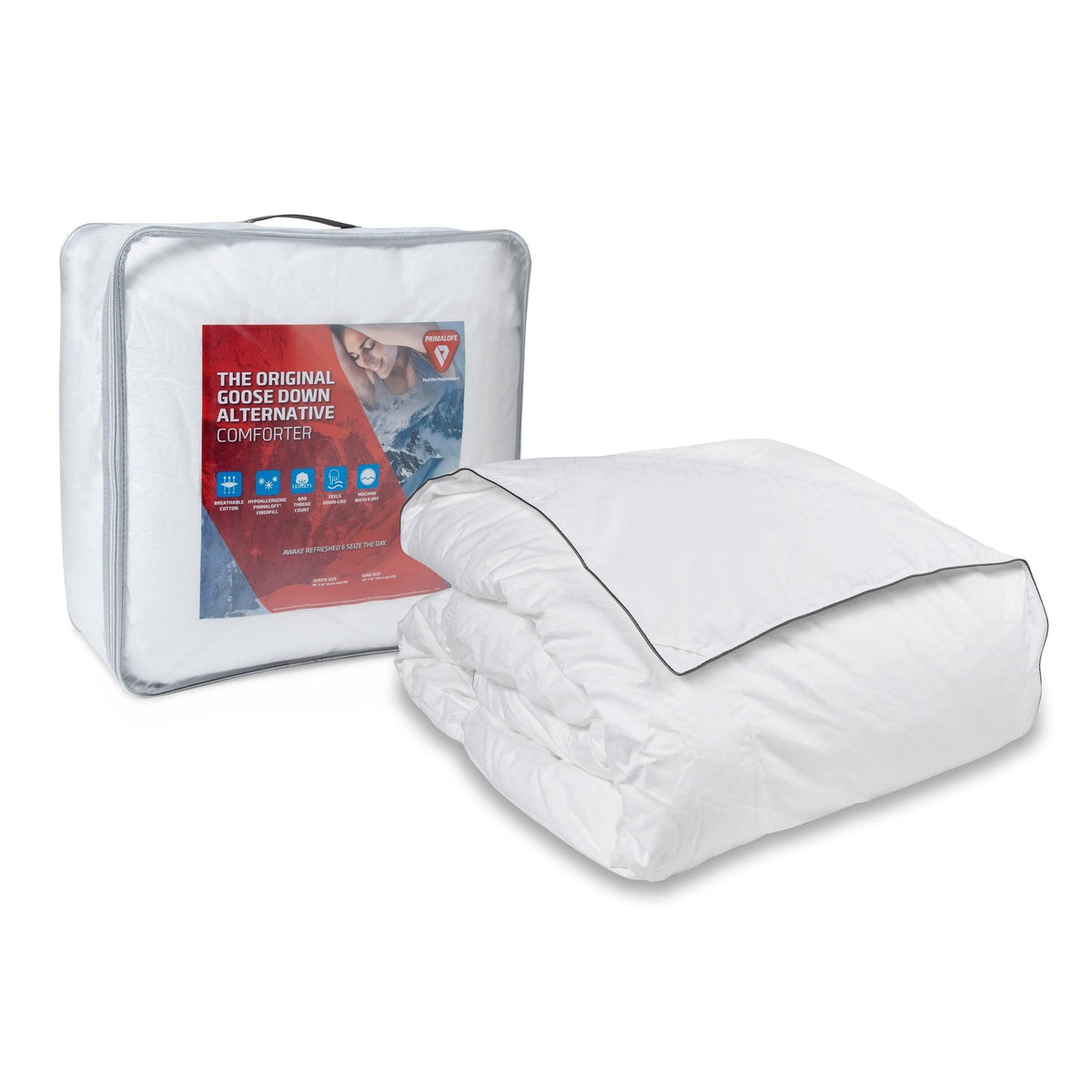 All Season PrimaLoft Down Alternative Oversized Comforter with Duvet Tabs (Hypoallergenic) - beddingbag.com